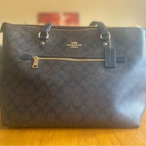 Coach Dark Brown Signature Gallery Tote (EUC)